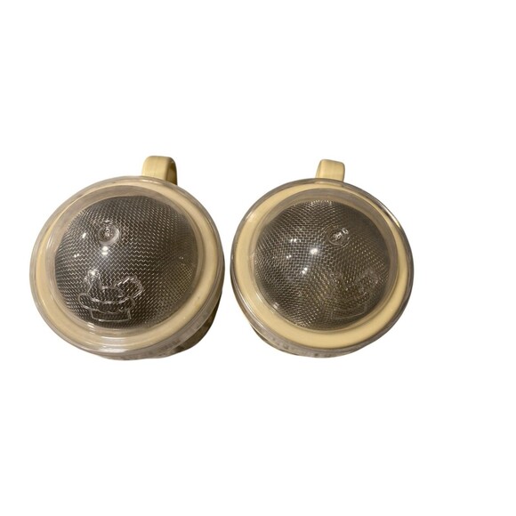 Pampered Chef #1695 Flour Powdered Sugar Shakers Lot of 2 Vintage Cream Mesh Top - Picture 5 of 8